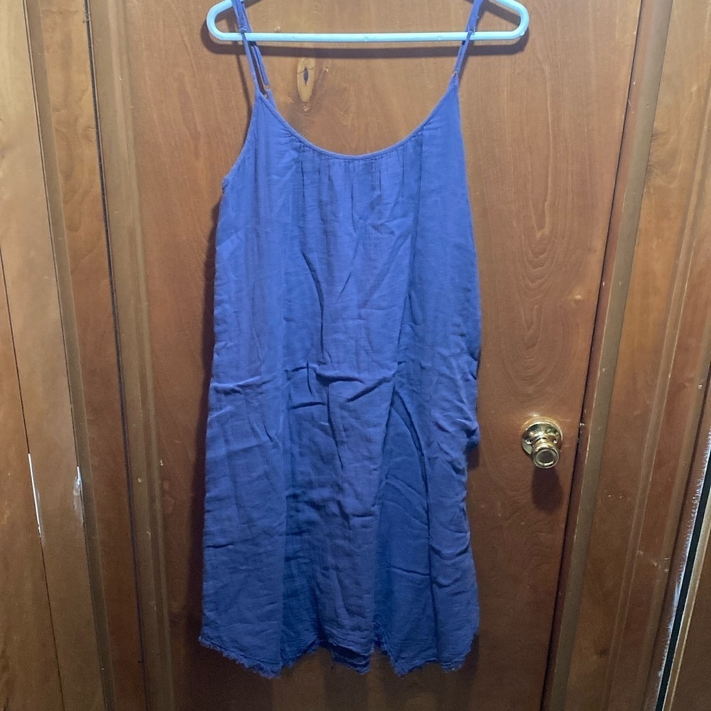Velvet by Graham & Spencer Flowy Blue Asymmetrical Sleeveless Dress Summer